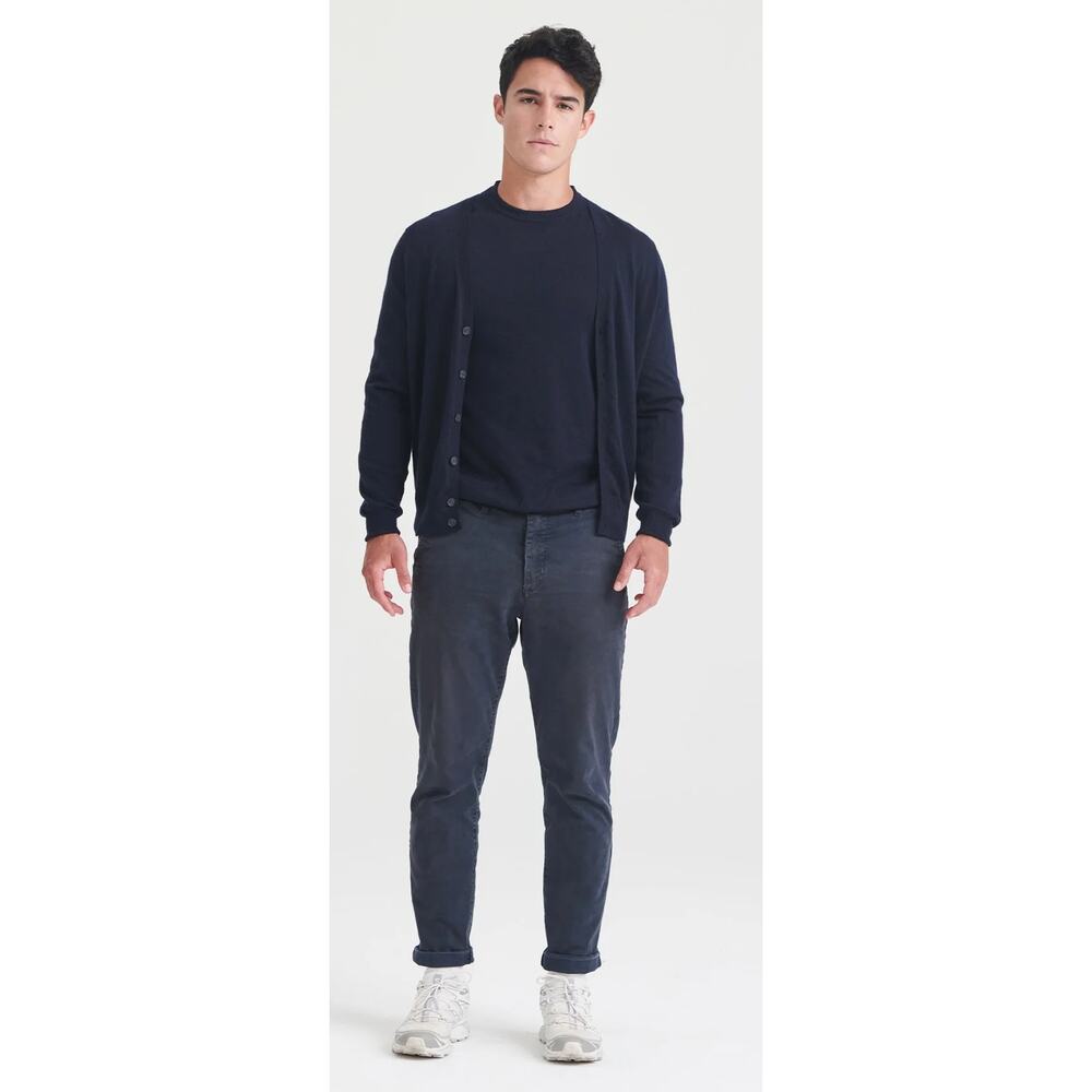 Naadam Fancy Cashmere Cardigan Mens Medium Navy Blue Button Up New Long Sleeve